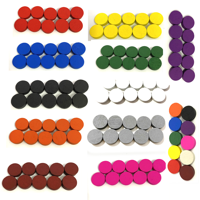 Board Game Multiplayer - 50 piezas 15*5MM 11 colores discos